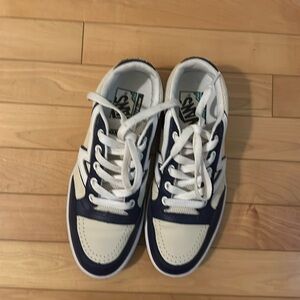 Worn twice cream white blue Vans comfy cush. Perfect condition. Size 7.5